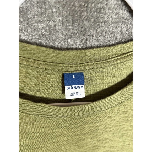 Old Navy Short Sleeve Drawstring Waist Shirt Dress Women Size Large Green Cotton - Picture 3 of 9